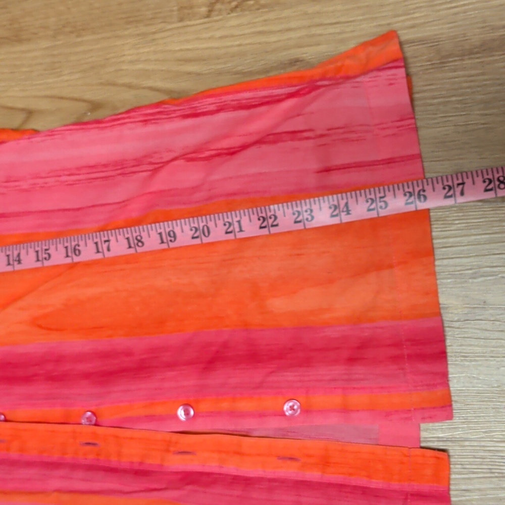 Jones New York Tailored Orange and Pink Striped Shirt with Button Pockets M - Picture 10 of 11